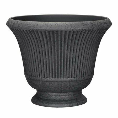 L&G SOLUTIONS 12.9 in. H X 16 in. D Polyresin Pedestal Urn Planter Charcoal PVE8016TKI